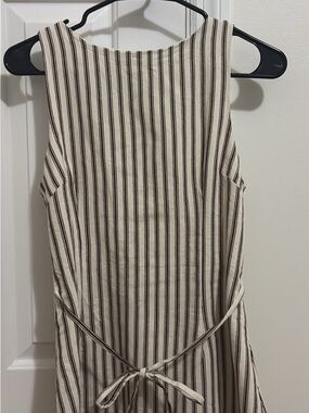 Princess Polly Cream and Brown Striped Sleeveless Dress